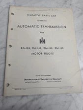 INTERNATIONAL TRUCKS TENTATIVE PARTS CATALOG MANUAL AUTOMATIC TRANS RA RM 120