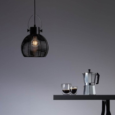 Brilliant Pendelleuchte Deckenlampe Sambo Schwarz Ø20cm max. 60W E27 kürzbar
