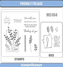 FRIENDLY FOLIAGE Cutting Dies & Stamps Scrapbook DIY Greeting Card Handmade