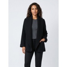 Mackage Womens Black Wool Blend Ribbed Shawl Collar Jacket Coat Black Size XS