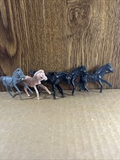 Lot of 5 Plastic Horses for Cowboy  Indian Figures 3.5"