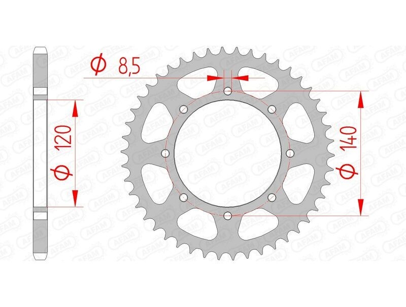 Pignon standard acier AFAM 16606 - 520 avec denture d'origine pour moto routière