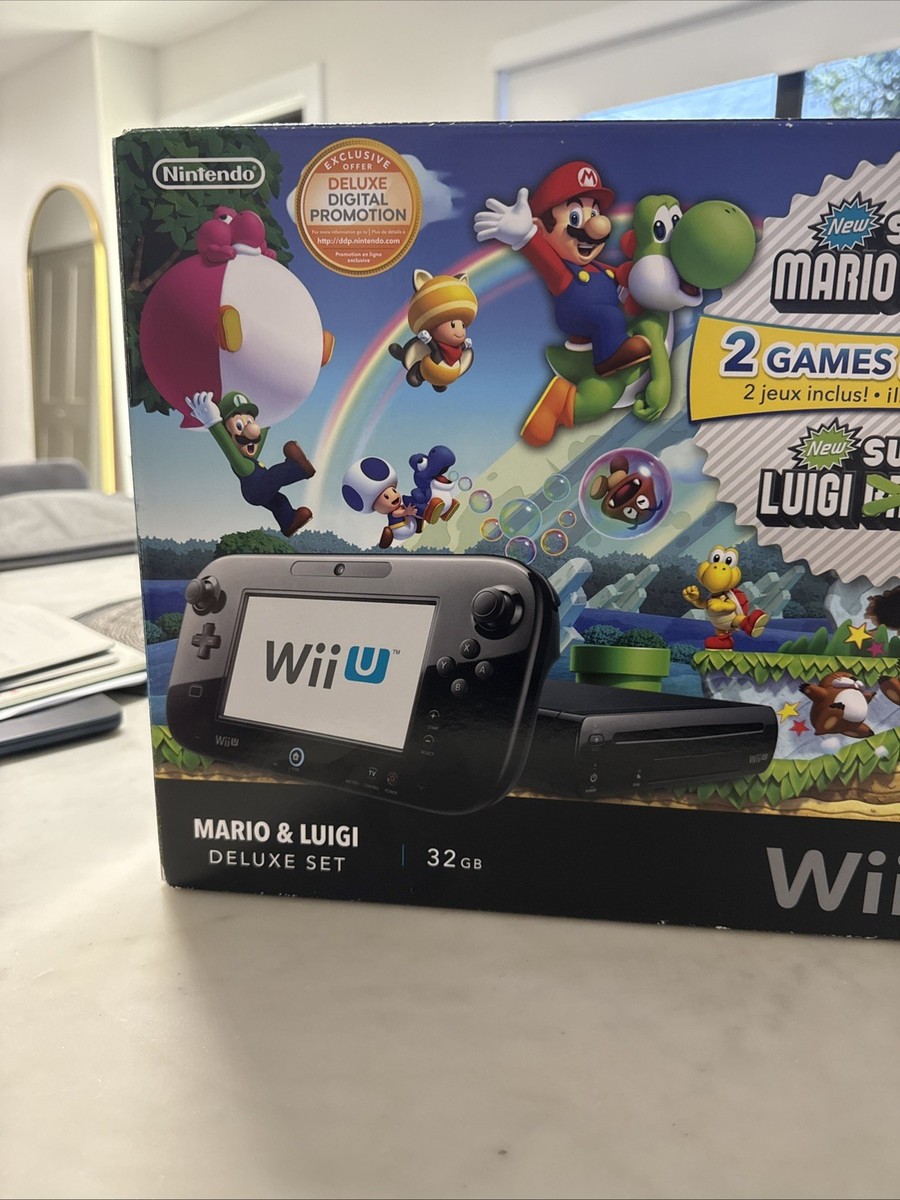 Nintendo Wii U Black Premium Pack 32GB New Super Mario Bros New