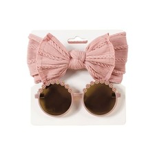 Fashion Bowknot Hairband Sunglasses Set Toddlers Newborns Headband Headwear