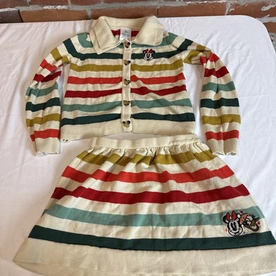 Disney Minnie Mouse Pato Margarita Bordeado Suéter Falda Conjunto Niñas 5/6 - Imagen 1 de 4
