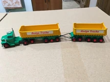Lesney Matchbox King Size K16 Dodge Semi W/Twin Fruehauf Tipper Trailers.