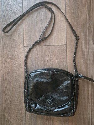 Elliot Lucca coverable Black Leather crossbody small purse bag 4 compartments