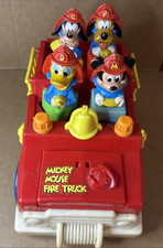 Disney Mickey Mouse Fire Truck Toy  Friends Shape Sorter Vintage 1989 Mattel