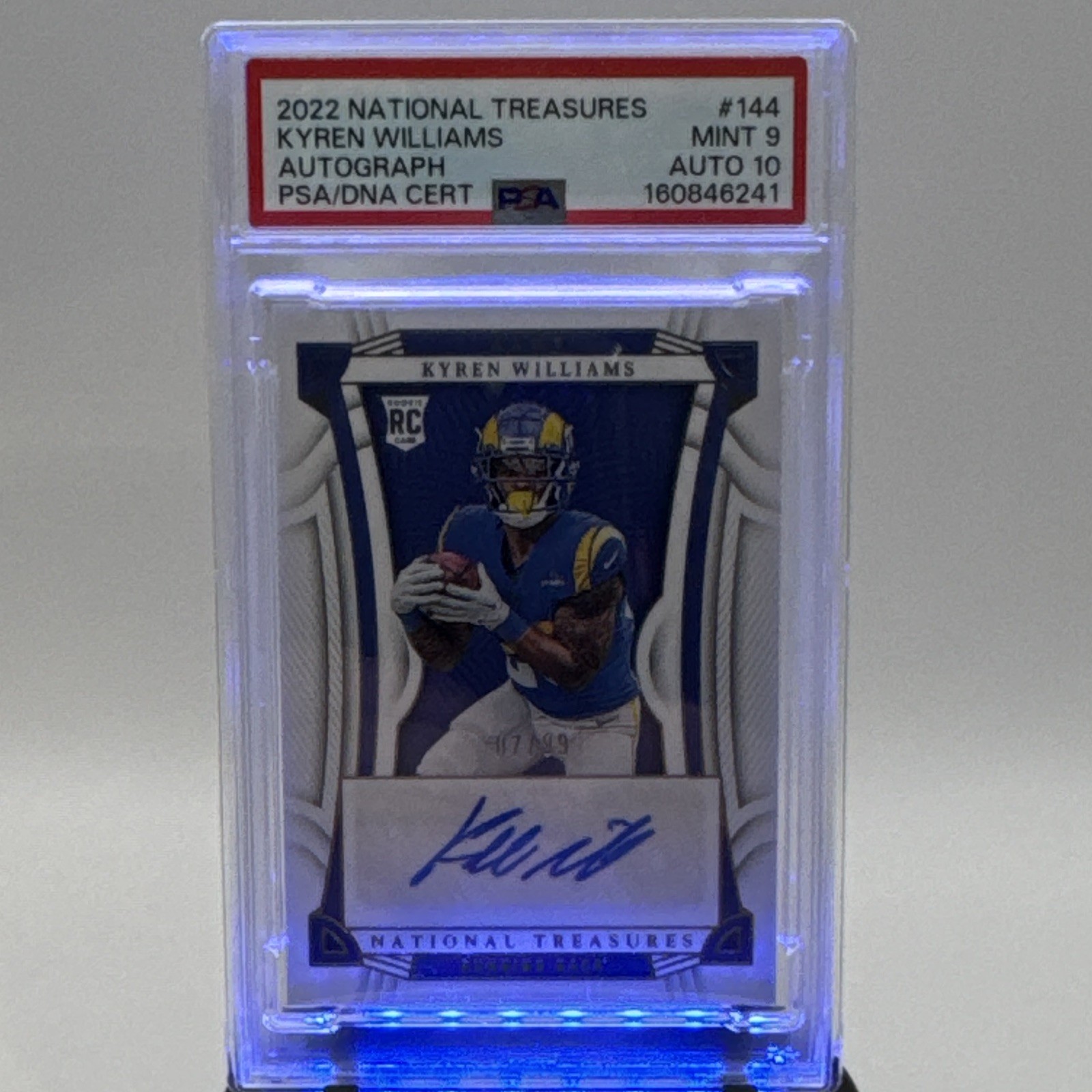 Panini 2022 National Treasures Kyren Williams RC Auto #144 /99 PSA 9 Rams