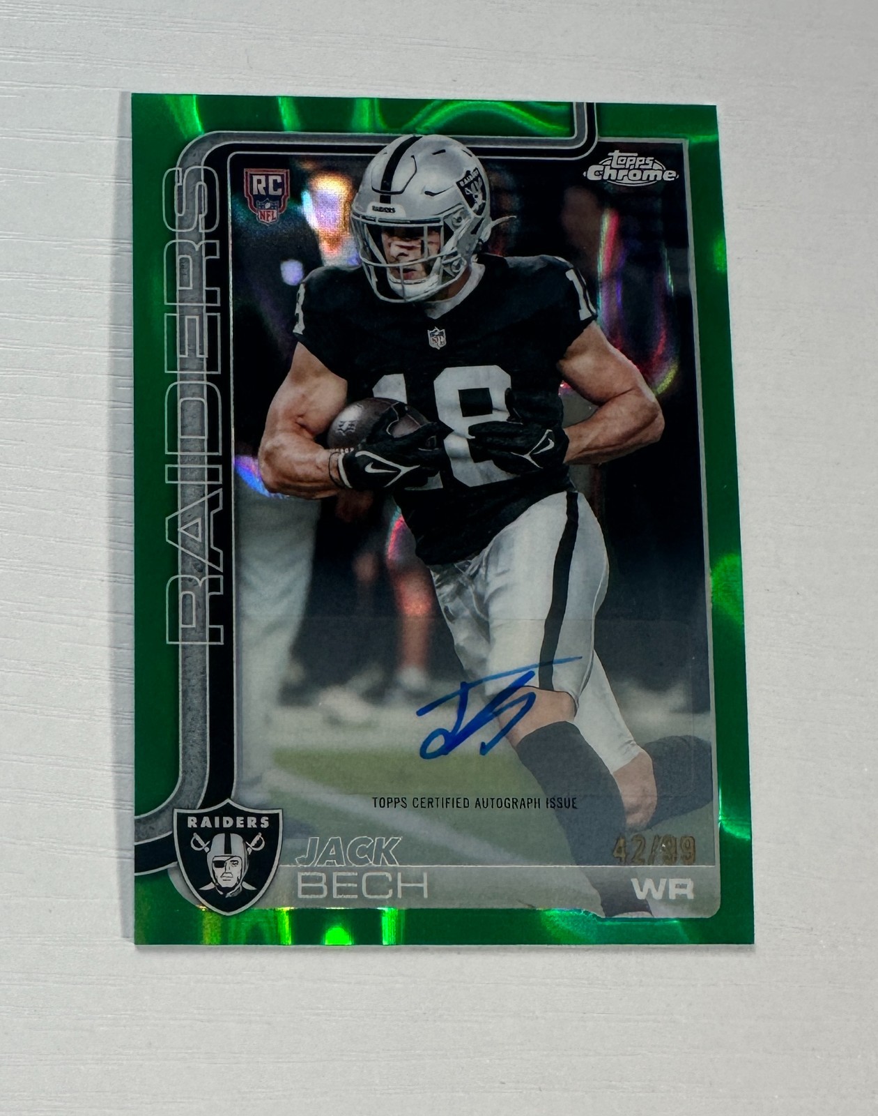 2025 Topps Chrome Rookie Autograph Green Lava #RA-JBE Jack Bech /99 #X1024