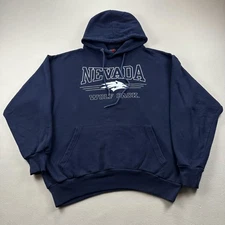 Nevada Wolf Pack Hoodie Sweatshirt Mens XXL Navy Blue University Reno UNR Logo