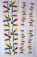 Mrs. Grossman's CHRISTMAS Stickers 2 Strips Christmas LIGHTS Vintage FUN