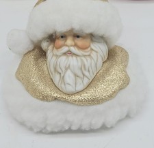 Vintage Kurt S Adler Santas World Porcelain Santa Heads Hanging Ornament Gold Vintage Kurt S Adler Santas World Porcelain Santa Heads Hanging Ornament Gold