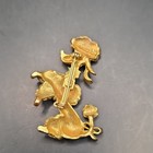 Vintage Gerry's Signed Gold Tone Enamel Poodle Dog Pin Rhinestone Eyes 2.5 in — photo 4