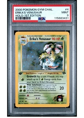PSA 9 - 1st Edition Erika's Venusaur Gym Challenge Holo #4 Pokémon Card English