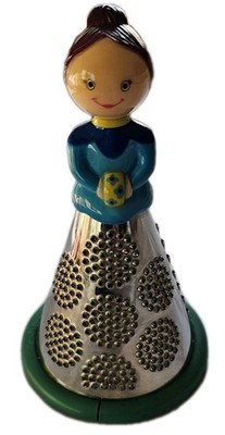 PYLONES PARIS NONNA CHEESE GRATER /ZESTER BLUE DRESS /TURQUOISE DESIGN 5.5 ''TALL