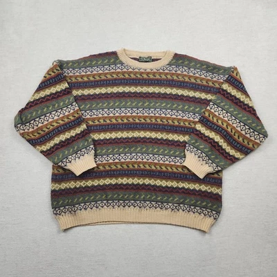 Vintage Coogi Style Herren Pullover Strick Gr. M Wolle 90s Sweatshirt Bunt Italy - Bild 1 von 4