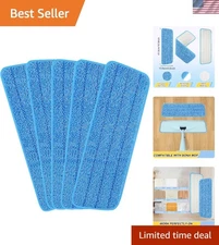 Deep Cleaning Microfiber Mop Replacement Heads - Set of 5 for All Floor Types
