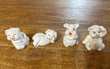 Set of 4 Vintage Miniature Ceramic Pig Figurines