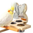Ultimate 3-in-1 Bird Cage Accessory - Bird Cage Mirror Perch Feeder and Bowls.