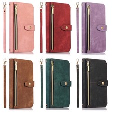 Zip Leather Wallet Cover for Samsung A56 A36 A17 A55 A35 Flip Card Purse Case
