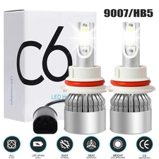 2x 9007/HB5 LED Headlight Bulbs Kit 6500K White High Low Beam Light Super Bright