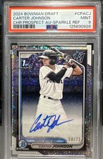 2024 Bowman Draft 1st Carter Johnson Speckle Refractor Autograph /71 Miami CPACJ