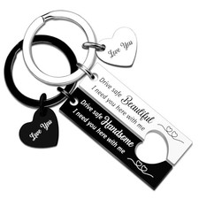 Couple Gifts Drive Safe Keychain for Him Her Anniversary Birthday Gifts for