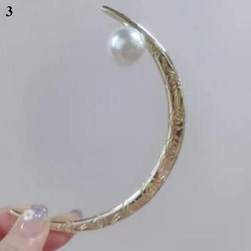 Vintage Crescent Moon Hair Forks Pearl Hair Sticks Womens Hair Bun Clip Hairpin - Picture 15 of 29