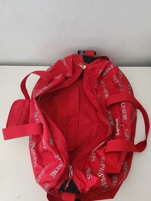 FW16 Supreme 3M Reflective Repeat Duffle Bag Red bag Cordura