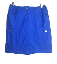 Chico's 0.5 Womens Small Skirt Stretch Blue Pockets Cargo Elastic Waist Active