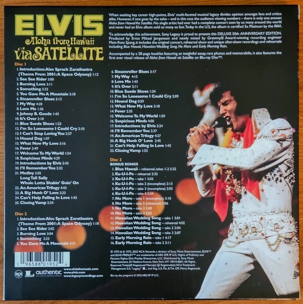Elvis Presley - Aloha From Hawaii Via Satellite (3CD+Blu Ray) Sealed Dented Box - Image 3 of 4