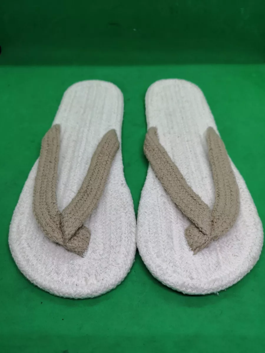 Muji Indian cotton Room sandal Beige and Brown Size 7 Womens
