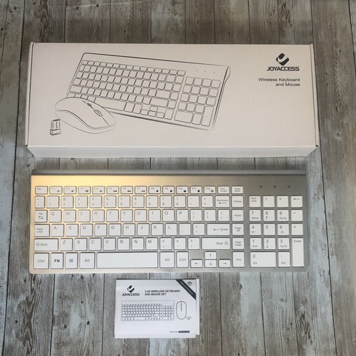 Combo clavier et souris sans fil JOYACCESS blanc 2,4 G mince, boîte ouverte ergonomique - Photo 1/7