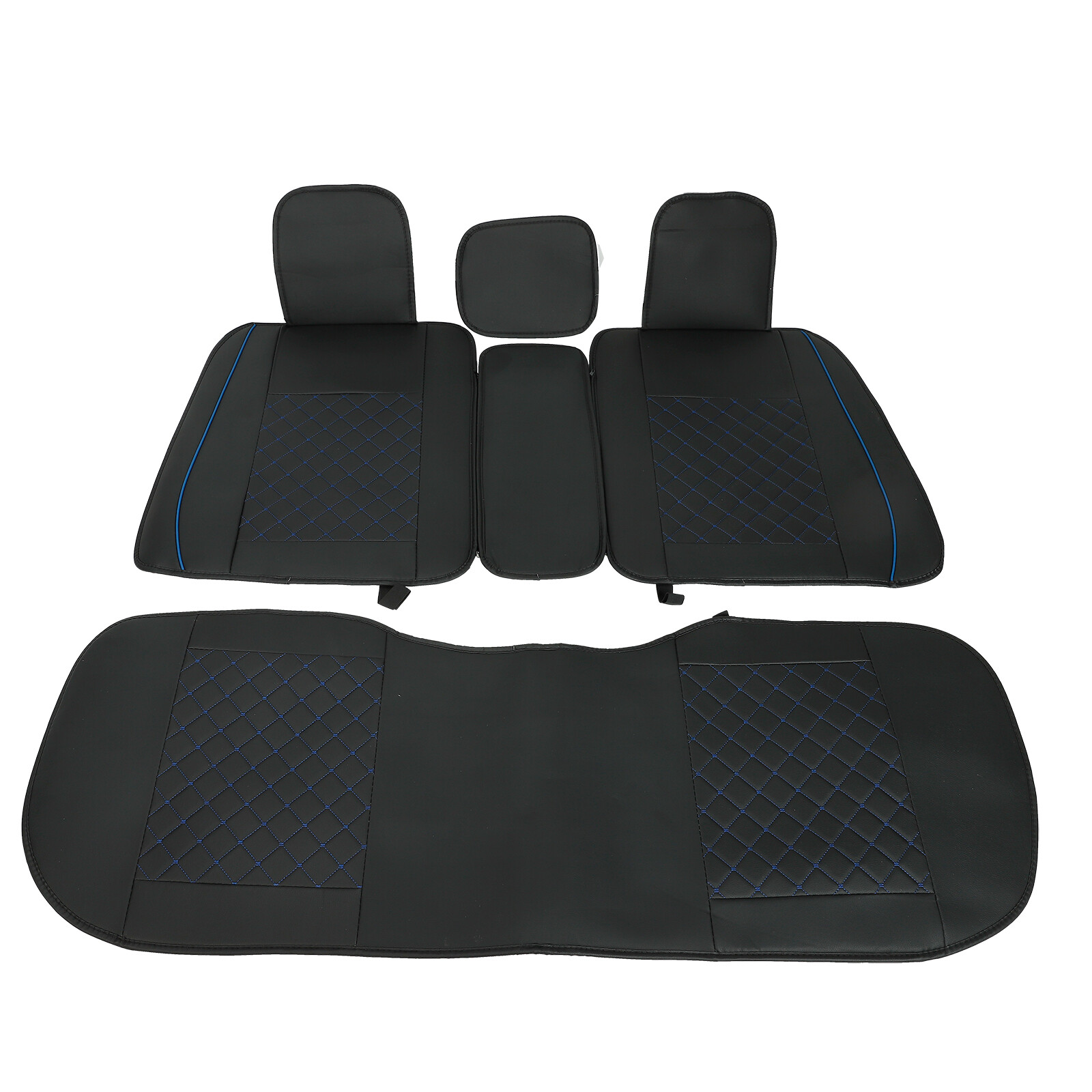 Front + Rear 5Seats Car Seat Cover Cushion Full Set SUV Universal PU