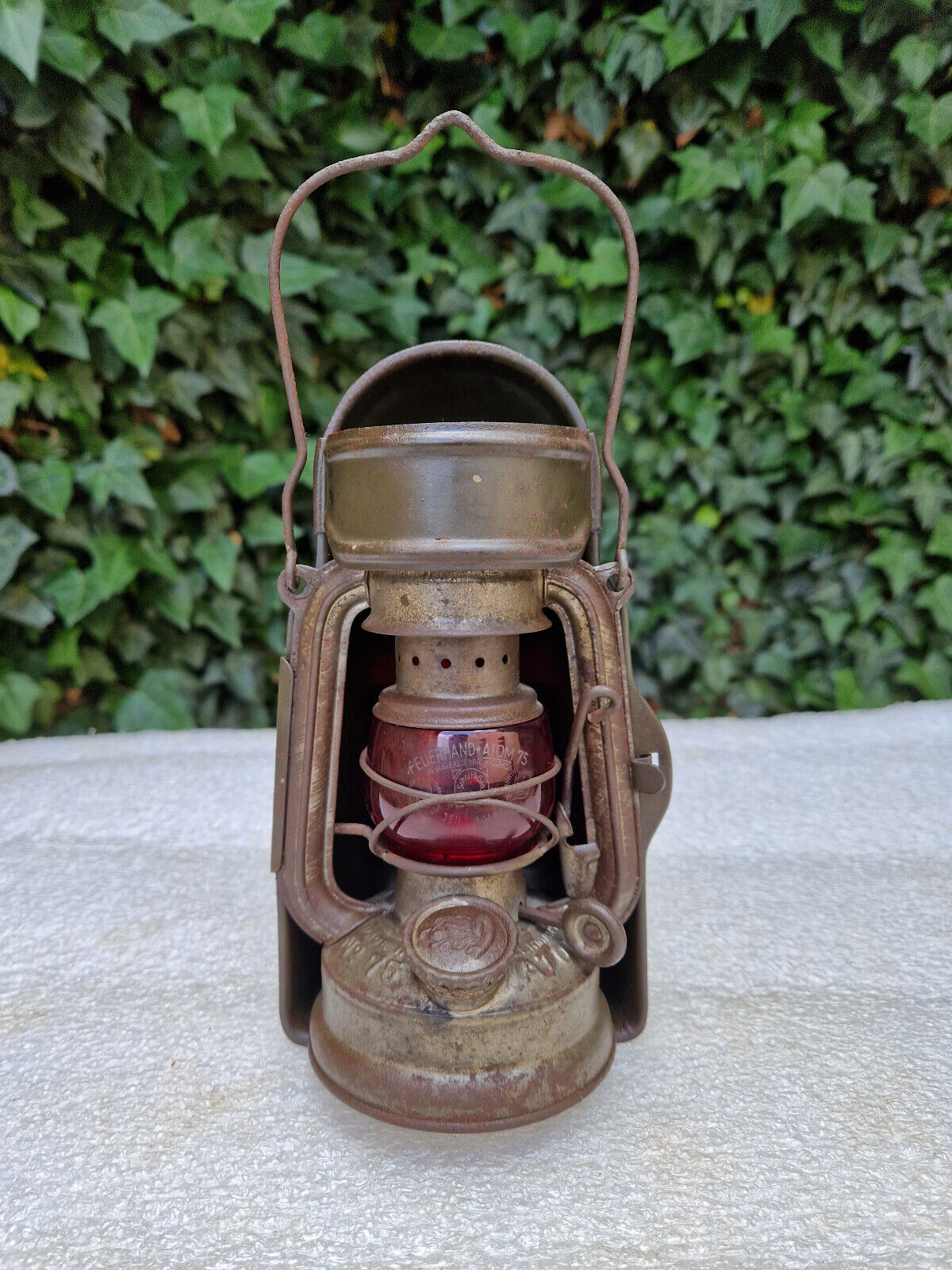 Vintage very rare German Kerosene Lantern Feuerhand No. 75 Atom MSKO Wehrmacht