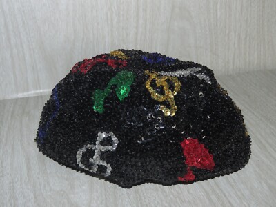 JC Brand Silver Black Sequin Music Notes Treble Clef Teacher Baseball Cap Hat OS JC Brand Silver Black Sequin Music Notes Treble Clef Teacher  main image 4