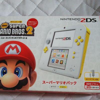Nintendo 2DS Super Mario Pack White x Yellow from Japan F/S Nintendo 2DS Super Mario Pack White x Yellow from Japan F/S