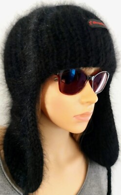 Aviator Bonnet, Knitted Angora hat Women & Men, Knitted Wool Hat, Beanie Hat's 