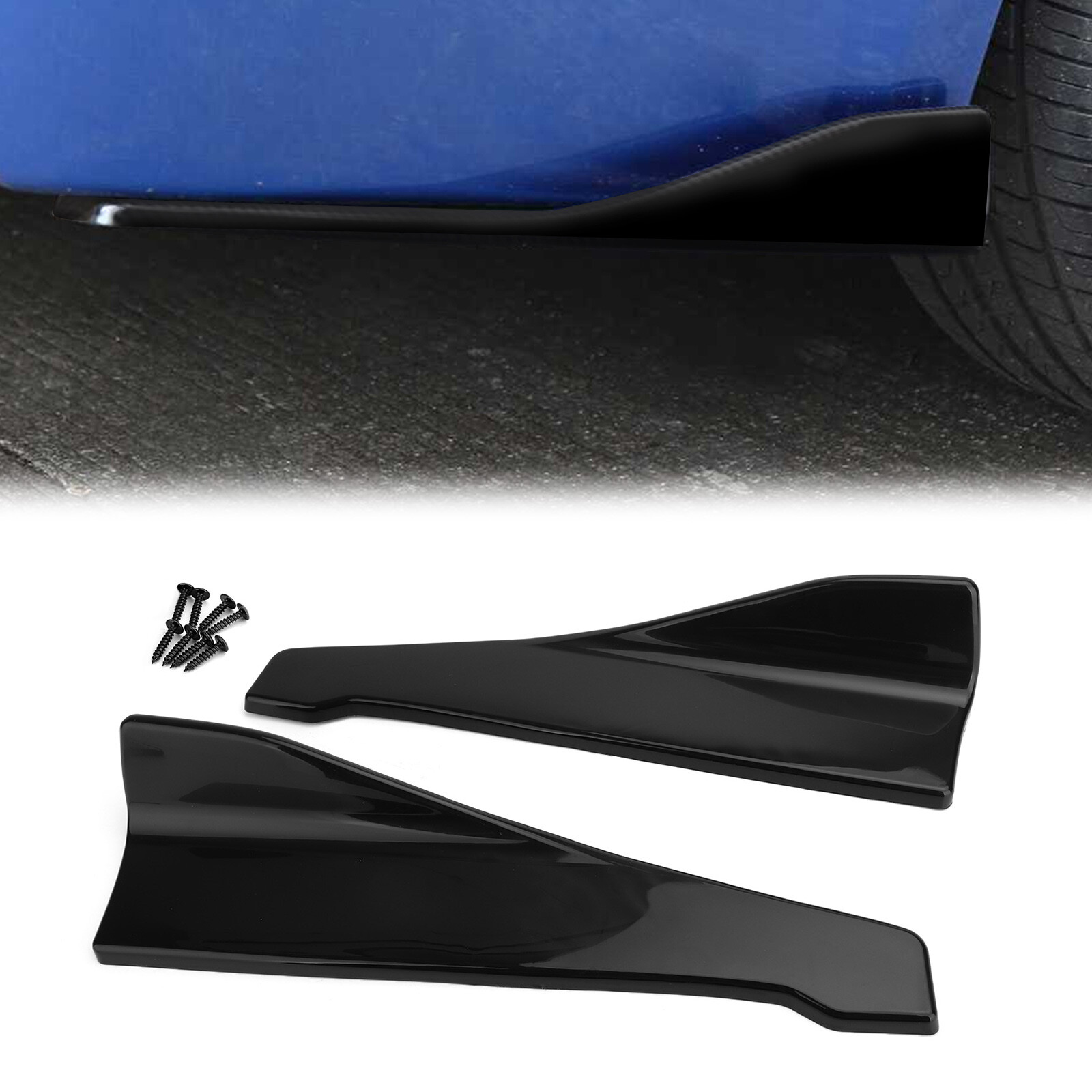 48cm Skirt Spoiler Rear Lip /Side Extension Rocker Splitters Winglet Wings USA