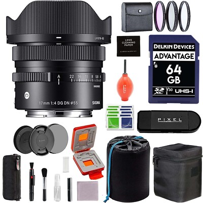 Sigma 17mm f/4 DG DN Contemporary Lens for Sony E Mount with Bundle
