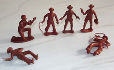 MPC Brown Plastic 1960s Cowboys lot of 6 B17
