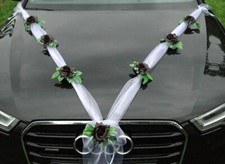 ORGANZA M Auto-schmuck Braut Paar Rose Deko Dekoration Autoschmuck  Hochzeit