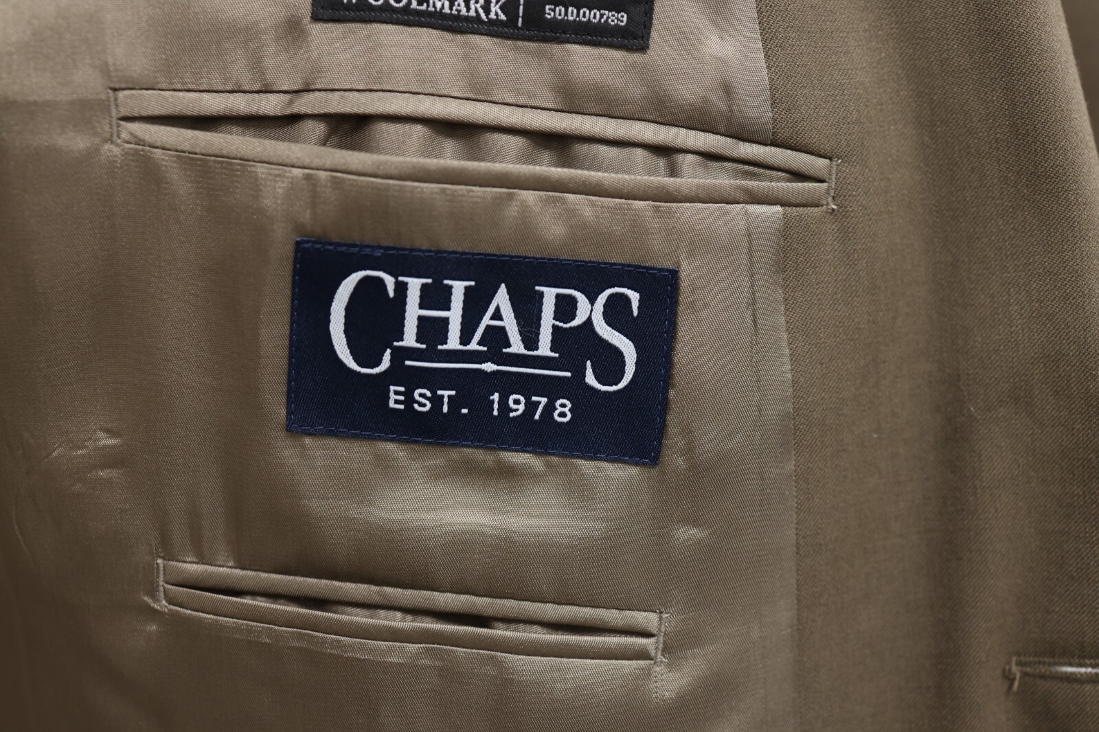 CHAPS mens solid brown 100% WOOL two button sport… - image 11