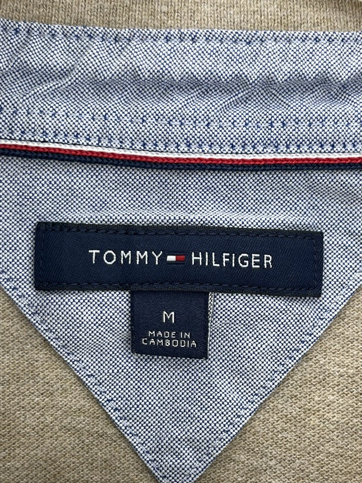 Tommy Hilfiger Boys Polo Shirt Youth Size Medium Beige Tan Short Sleeve FastShip - Image 3 of 4