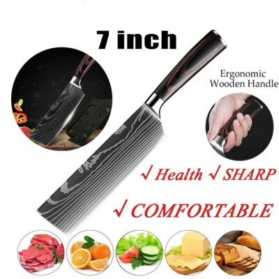 7 inch  Nakiri Cleaver Kitchen Knife Stainless Steel Vegetable Chef Knives
