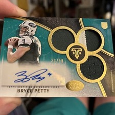 2015 Topps Triple Threads Relic Emerald /50 Bryce Petty #140 Rookie Auto RC Jets