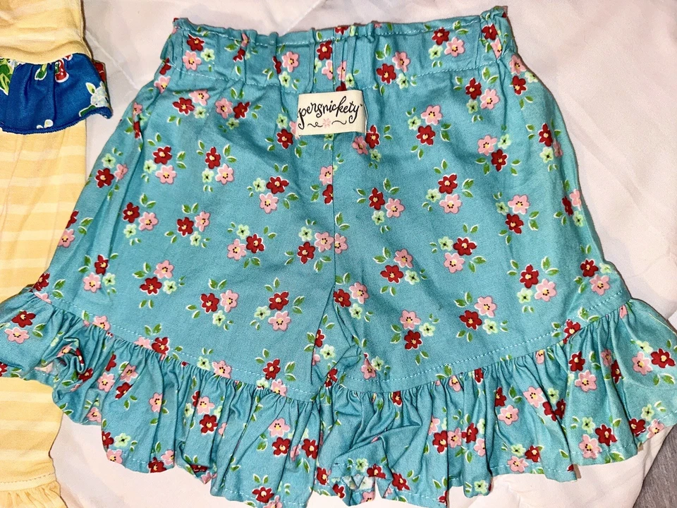 Conjunto Persnickety A Bushel & A Peck 12 - 24 Meses 3 Piezas Túnica Pantalones Cortos  Foto 4 de 4