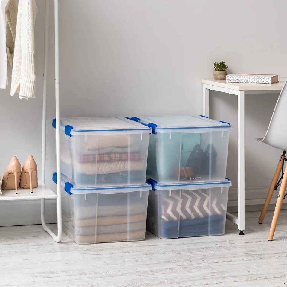 Cubo de almacenamiento IRIS 44 cuartos WeatherPro-Seal, paquete de 4 *ENVÍO GRATUITO* Foto 4 de 4