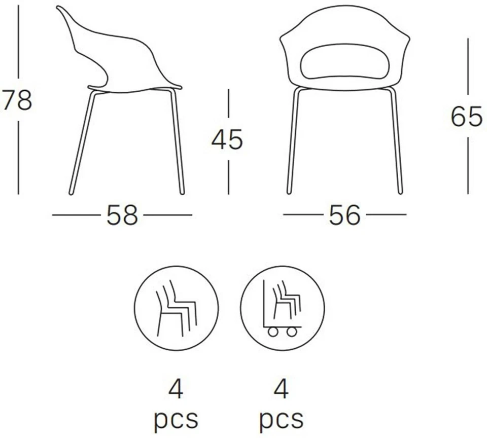 SCAB DESIGN SET DA 2 SEDIE LADY B 4 GAMBE VERNICIATE CASA BAR LIVING PRANZO - Immagine 2 di 4